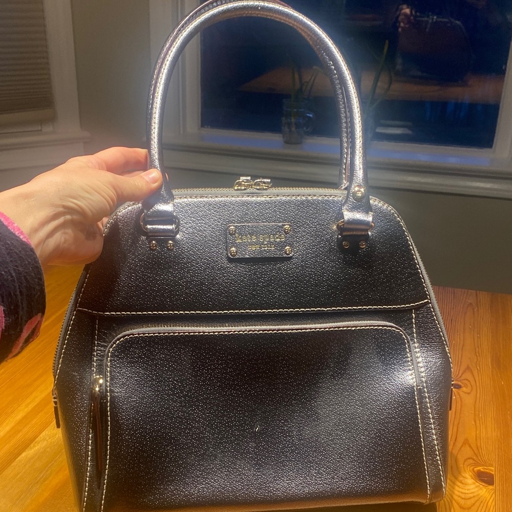 Kate Spade Metallic Pewter Satchel Bag